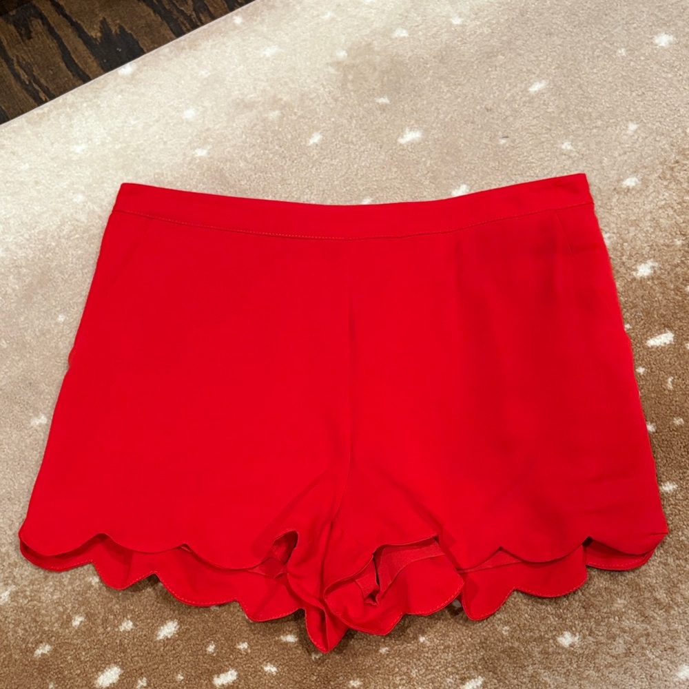 Naked Zebra High Waist Red Scalloped Shorts